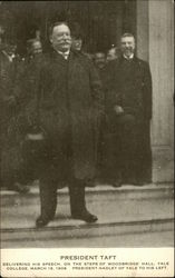 President Taft delivering his speech, on the steps of Woodbridge Hall, Yale College, March 19, 1909 Presidents Postcard Postcard