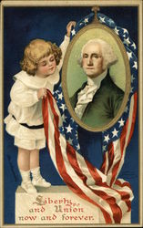 Liberty and Union Now and Forever Presidents Postcard Postcard