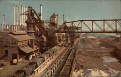 Blast Furnaces and Giant Raw Materials Storage Bins Postcard