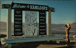 Tourist Bureau Welcome Sign Kamloops, BC Canada British Columbia Postcard Postcard