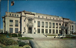 City Hall in Civic Center and Christopher Columbus Statue Postcard