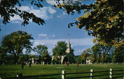 View of Common and Church Postcard