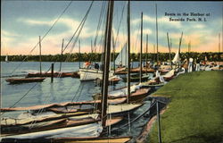 Boats in the Harbor Seaside Park, NJ Postcard Postcard