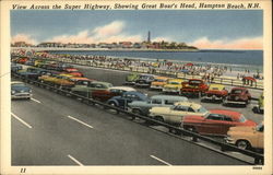 View Across the Super Highway, Showing Great Boar's Head Hampton Beach, NH Postcard Postcard