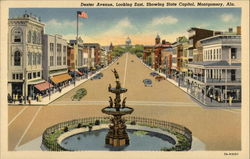 Dexter Avenue, Looking East, Showing State Capitol Postcard