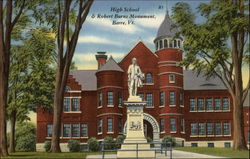 High School and Robert Burns Monument Postcard