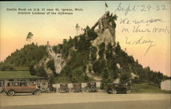 Castle Rock - Ancient Lookout of The Ojibways Saint Ignace, MI Postcard Postcard