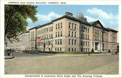 Lawrence High School Building Postcard