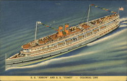 SS Arrow and SS Comet - Colonial Line Postcard