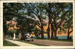 Beach Driveway at Gulf Park College Gulfport, MS Postcard Postcard