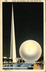 Trylon and Perisphere, New York World's Fair, 1939 Postcard