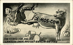 She Kicked Him and His Lantern Over, and Set Berlin on Fire, Mos-Cow Postcard