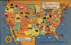 Fred Harvey Restaurants Food Map Maps Postcard Postcard