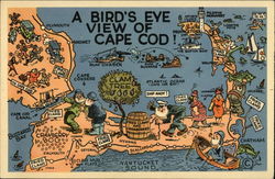 A Bird's Eye View of Cape Cod! Postcard