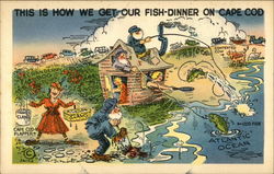 This is how we get out Fish Dinner on Cape Cod Postcard