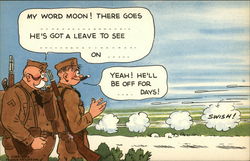 Two Soldiers Conversing Postcard