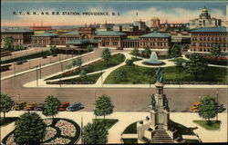 N.Y., N.H. & R.R. Station Providence, RI Postcard Postcard