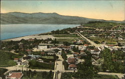 View of Town and Lake Elsinore California Postcard Postcard