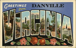 Greetings from Danville Virginia Postcard Postcard