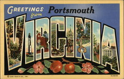 Greetings from Portsmouth Virginia Postcard Postcard