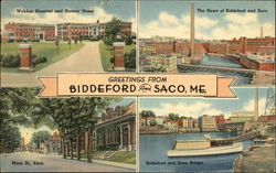 Greetings from Biddeford and Saco, Me Postcard