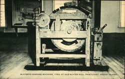 Slater's Carding Machine Pawtucket, RI Postcard Postcard