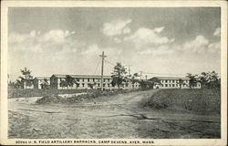 U.S. Field Artillery Barracks, Camp Devens Ayer, MA Postcard Postcard