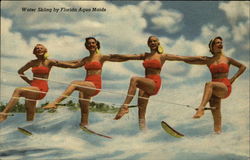 Water Skiing by Florida Aqua Maids Postcard