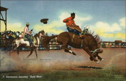 F. Stevenson Leaving "Sure Shot" Rodeos Postcard Postcard