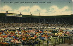 Judging Rose Festival Floats, Multnomah Stadium Portland, OR Postcard Postcard