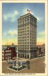 Greist Building and Penn Square Lancaster, PA Postcard Postcard