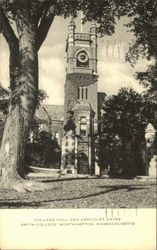 College Hall and Grecourt Gates, Smith College Postcard