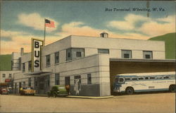 Bus Terminal Wheeling, WV Postcard Postcard