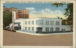 Central Greyhound Lines Bus Terminal Postcard