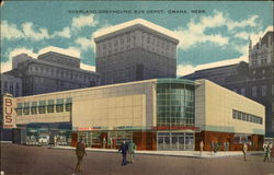 Overland Greyhound Bus Depot Omaha, NE Postcard Postcard