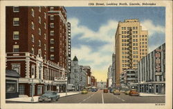 13th Street Looking North Lincoln, NE Postcard Postcard