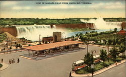 View of Niagara Falls From Union Bus Terminal Canada Misc. Canada Postcard Postcard