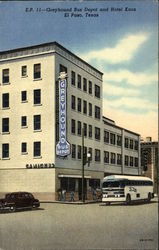 Greyhound Bus Depot and Hotel Knox Postcard