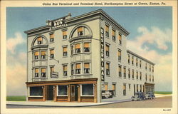 Union Bus Terminal and Terminal Hotel Postcard