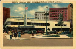 Detroit Terminal Greyhound Bus Station Michigan Postcard Postcard