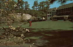 Mid Pines Front Door Practice Green Postcard