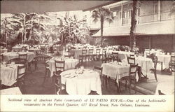 Sectional View of Spacious Patio (Courtyard) of Le Patio Royal New Orleans, LA Postcard Postcard