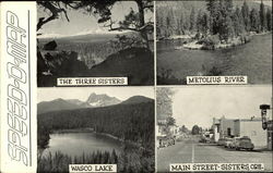 Three Sisters Area - Views and Map Oregon Postcard Postcard