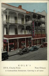 Kolb's At 125 St. Charles Street In New Orleans Louisiana Postcard Postcard