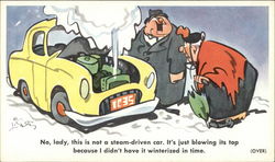 Not a Steam-Driven Car - Prestone Anti-Freeze Advertising Postcard Postcard