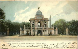 Entrance to Water Works Park Postcard