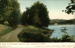 Bend on the Road, Highland Lake Postcard