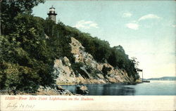 Four Mile Point Lighthouse on the Hudson Lighthouses Postcard Postcard