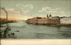 Amoskeag Mill Looking North from Granite Bridge Manchester, NH Postcard Postcard