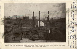 The San Francisco Fire of 1906 - Ruins In The Residence District California Postcard Postcard